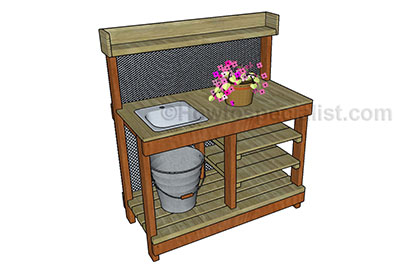 Organized Potting Bench With Sink