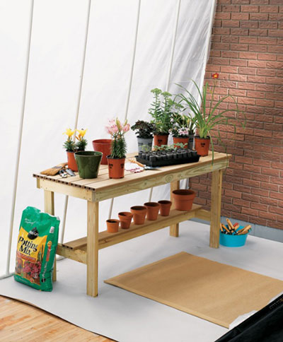 Basic Potting Table With Pot Rail