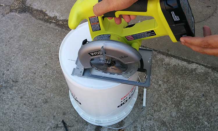 Cutting Drainage Slots In Bucket Bottom