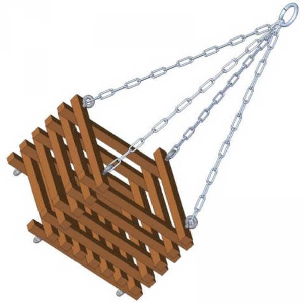 slat style hanging basket