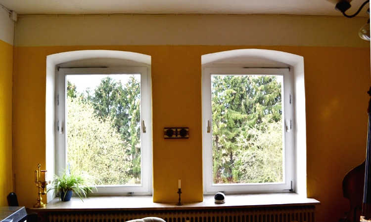 Sunny windows provide light