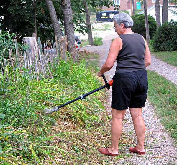 String trimmer in use