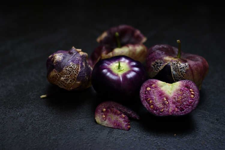 Purple tomatillos