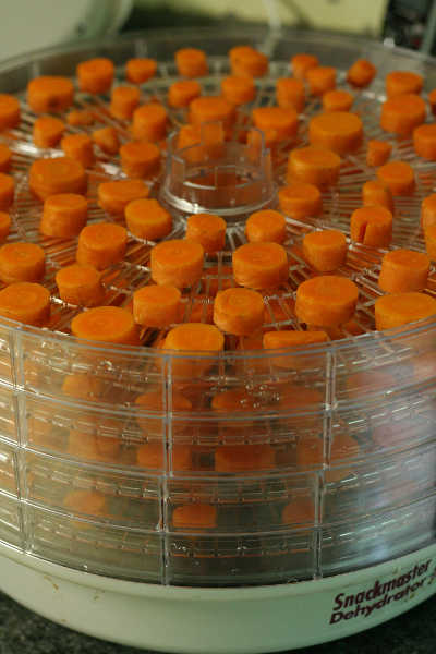 Dehydrating carrots
