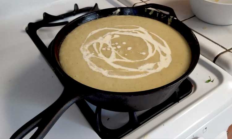 Adding cream