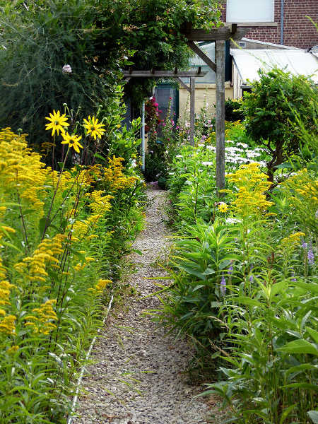 Mulched garden path